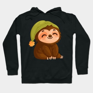 Cute sloth wearing a sleeping cap Hoodie